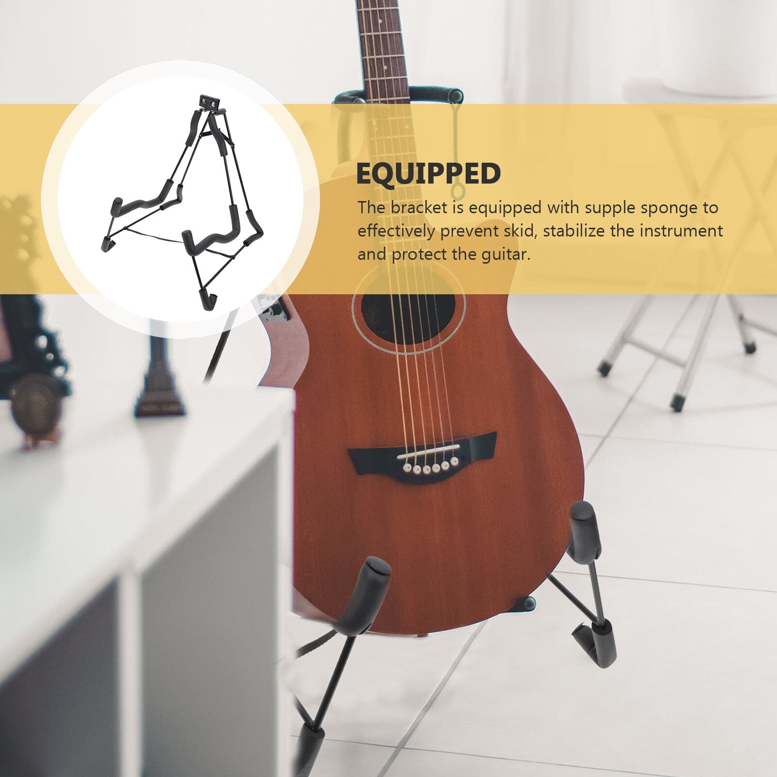 LABRIMP A-Shaped Guitar Holder Iron with Sponge for Instruments 2Pcs