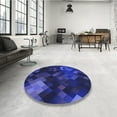 thumbnail image 4 of Ahgly Company Machine Washable Indoor Square Transitional Denim Dark Blue Area Rugs, 3' Square, 4 of 7