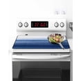 thumbnail image 2 of Stove Top Covers for Electric Stove 36x21 Inches, Navy Blue White Ombre Heat Insulation Fireproof Glass Cooktop Protector, Contemporary Minimalism Stripes Countertop Stovetop Cover for Kitchen, 2 of 8