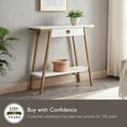 thumbnail image 5 of Leick Home Empiria Wood and Metal Console Table with Drawer, White/Gold, 5 of 24
