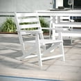 thumbnail image 4 of Emma + Oliver 7 PC Adirondack Dining Set with 72" Rectangle Indoor/Outdoor Recycled HDPE Table and 6 Chairs with Cupholders in White, 4 of 16