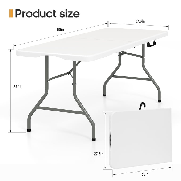Furnibear 5ft Folding Table, Heavy-Duty Plastic photo 5