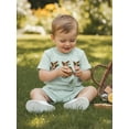 thumbnail image 5 of BemeyourBBs Toddler Baby Boys Duck Outfits Infant Baby Boy Summer Clothes Cute Mallard Embroidery Short Sleeve T-Shirts Elastic Waist Shorts 2Pcs Clothing Set, 5 of 9