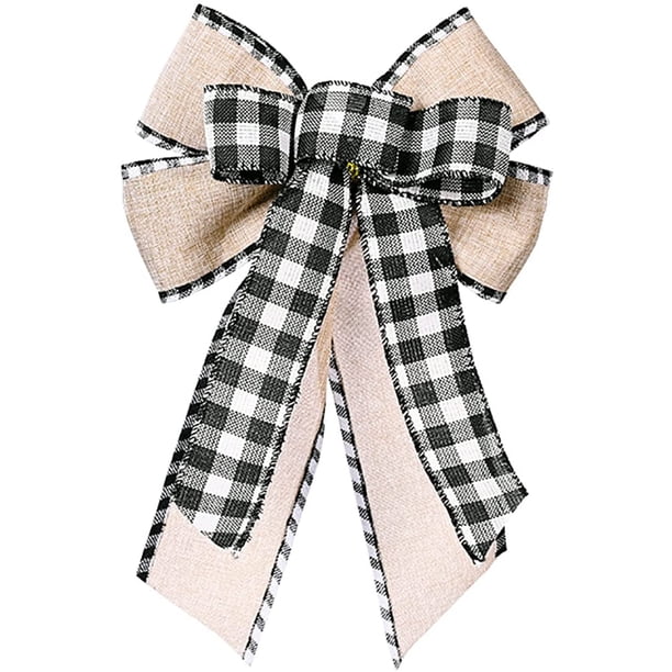 Nudo de Navidad Árbol de Navidad Colgante Guirnalda Decoraciones Árbol de Navidad Bowknot Adornos Arpillera Artesanía Arco Nudo Decoración para árbol de Navidad Topper Arco Puerta delantera Decoración Fason ZYY-2723