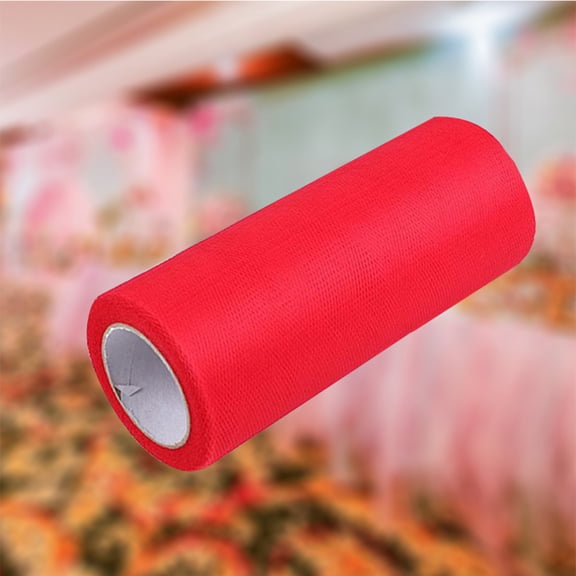 SOPOTUTU Red Tulle Fabric for Wedding Bows, Chair Covers, Party Decorations, Event Crafts, and Accessories
