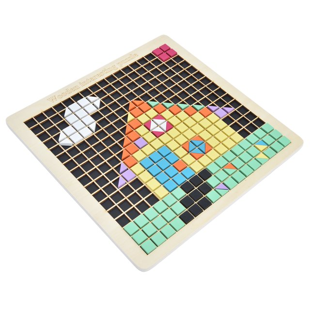 Rompecabezas De Mosaico De Madera, Juego De Tablero De Bloques De Patrones Ambientales No Tóxicos Fácil De Agarrar Para La Educación Temprana ANGGREK DF2013
