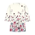 thumbnail image 4 of Dyegold Fall Shirts For Women 2023 Side Slit Square Neck Long Sleeve Tops Dressy Casual Floral Print Blouses Loose Tunic Top, 4 of 5