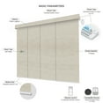 thumbnail image 5 of Yoolax Motorized Panel Track Blind Work with Remote Control Smart Light Filtering Vertical Blinds Electric Large Window Shade for Patio Sliding Door(Half Shading Jacquard Coffee,82"W x 84"H), 5 of 7
