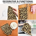 thumbnail image 7 of Wobogo Brown Leopard Kitchen Towel 6 Piece Large Cotton Dishcloth Premium Absorbency Set with Hanging Loop, 7 of 7