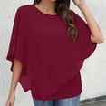 thumbnail image 2 of Summer Tops for Women T Shirt Short Sleeve Long Sleeve Compression Shirts for Women Solid Shirt Long Fitted Tee Shirts Tee Womens Turtle Neck Tops T Red L, 2 of 8