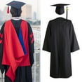 thumbnail image 4 of sunsanly 1 Set Graduation Gown Hat Tassel Zipper V Neck Loose Solid Color 2023 High School Bachelor Academic Dress Student Supplies, 4 of 7