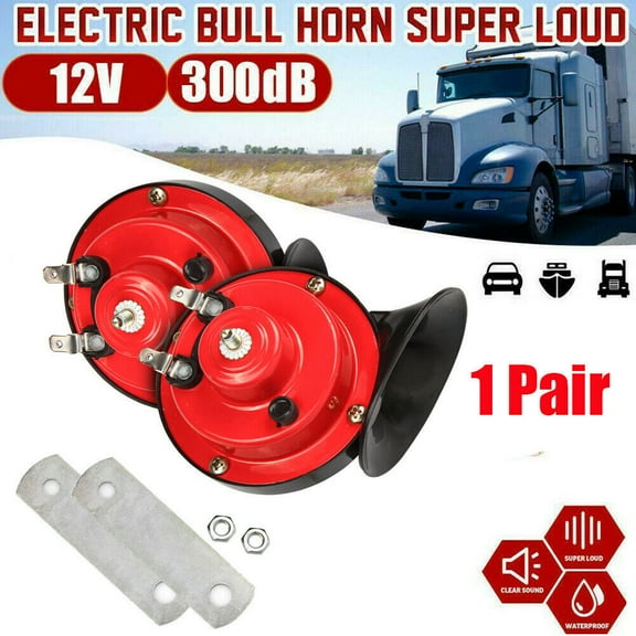 1 Pair Super Loud Car 300DB Dual Tone Snail Electric Air Horn Siren Motorcycle