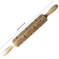 thumbnail image 3 of Dvkptbk Christmas Rolling Pin Engraved Carved Wood Embossed Rolling Pin Kitchen Tool, 3 of 3