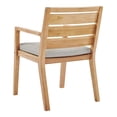 thumbnail image 3 of Modway Portsmouth Karri Wood Outdoor Patio Dining Armchair in Natural Taupe, 3 of 6