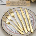thumbnail image 4 of Evanda Gold Steak Knives Set 24 Piece, Gold Titanium Plating Stainless Steel 12 Dinner Forks and 12 Dinner Knives Set, Steak Knives Steak Forks, Dishwasher Safe, 4 of 7