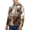 thumbnail image 3 of Wukai Cow With Butterflies Print Men Hoodies Fleece Sweatshirts Long Sleeve Sweaters Pullover Fall Outfits Winter Clothes-3X-Large, 3 of 7