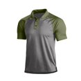 thumbnail image 2 of Fabrcox Men's Polo Shirts Short Sleeve Raglan Collared Mens Golf Shirts Color Block Regular Fit Casual Sports Mens Athletic Shirts Green XXXL, 2 of 7