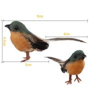 12Pcs Robin Bird Figures Artificial Feather Robin Birds Decoration Christmas Tree Ornaments Mini Cute Birds with Flexible Wire Paws for Crafts Fairy Garden Tree Decoration