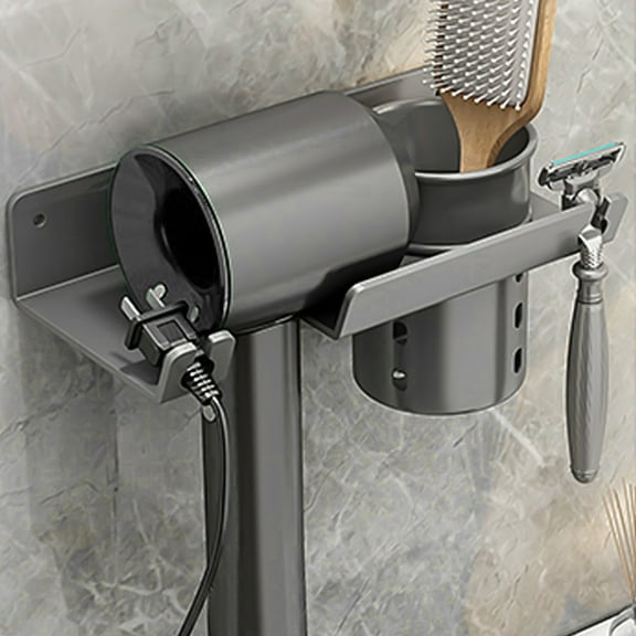 Hair Dryer Holder Wall Mounted,Self Adhesive Organizer Hair Dryer Holder Wall Mounted Blow Dryer Hair Dryer Holder Wall Mount,Bathroom & Bedroom Hair Care Styling Tools Organ