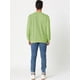 thumbnail image 5 of Sudadera de cuello redondo de color sólido de manga larga de ajuste regular básico informal para hombre Verde M, 5 of 6