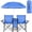 Blue, variant on COWIN Outdoor Foldable Picnic Double Chair ,Camping Chairs with Umbrella Camping Double Portable Chairs Folding Beach Chair with Insulation Bag,Backpacking Blue