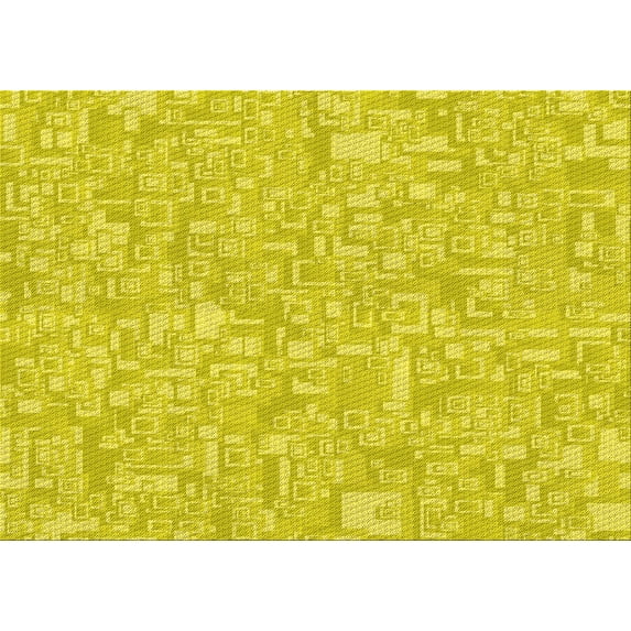 Ahgly Company Machine Washable Indoor Rectangle Transitional Canary Yellow Area Rugs, 8' x 12'