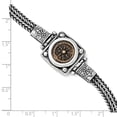 thumbnail image 3 of White Sterling Silver bracelet Coin 7 in 6 mm & Bronze Antiqued Widows Mite 7in, 3 of 3