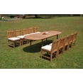 thumbnail image 4 of Grade-A Teak Dining Set: 10 Seater 11 Pc: 118" Double Extension Oval Table And 10 Devon Armless Chairs Outdoor Patio WholesaleTeak #WMDV48, 4 of 4
