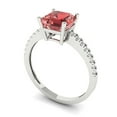 thumbnail image 2 of 2.7 ct Cushion Cut Natural Garnet Solitaire with Accents Engagement Ring for Women in 18K White Gold, 2 of 5