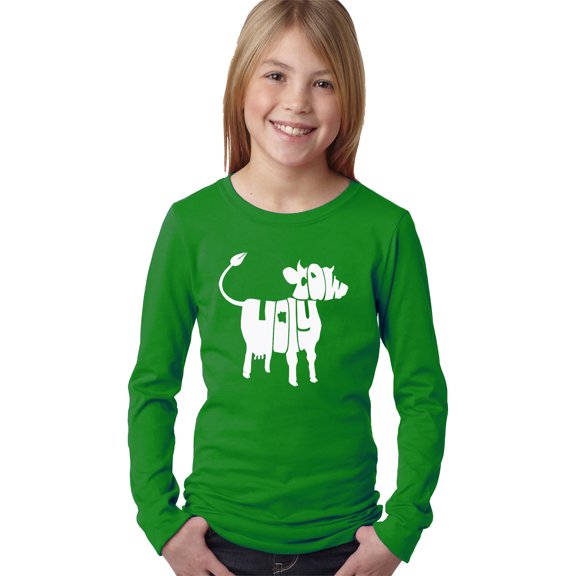 Girl's Word Art Long Sleeve - Holy Cow