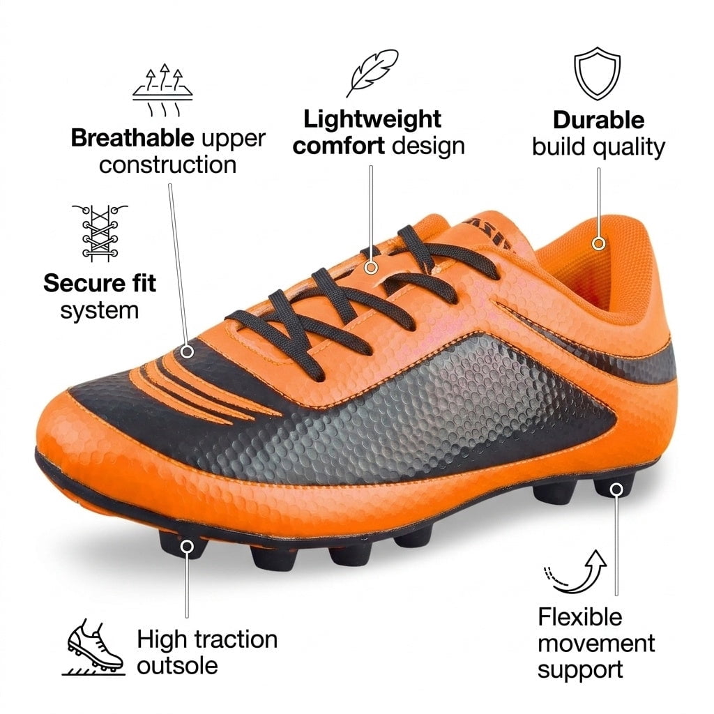 &nbsp;Vizari USA Infinity Soccer Cleats for Kids – Lightweight, Durable Youth Firm Ground Soccer Shoes for Boys and Girls - Orange, 1