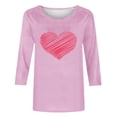thumbnail image 4 of ABATAB Plus Size Valentines Day Shirts for Women Fashion Love Heart Tops Casual Valentine Pullover Long Sleeve Crewneck Clothes, 4 of 5