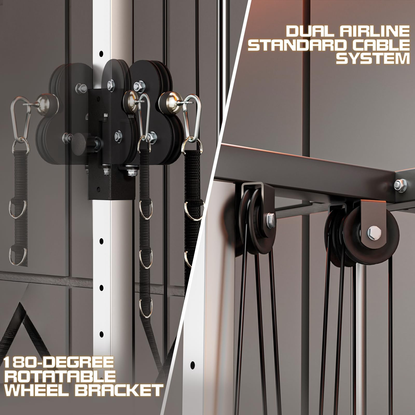 Danolapsi Wall Mount Cable Machine,LAT Pulldown Machines with 19 Positions Dual Pulley System,Cable Crossover Machine with Adjustable Footplate,Home Gym Back Exercise Weight Machine