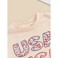 thumbnail image 5 of vera natura Infant Baby 4th of July Romper Letter Star Print Contrast Color Short Sleeve  Jumpsuit for Boys Girls, 5 of 9