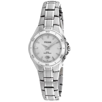 Pulsar Night Analog Silver Women\'s Watch‎ New 7\
