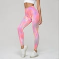 thumbnail image 2 of Bibifish Womens Yoga Pants Gradient Color Tie-Dye Yoga Pants High Waist Shiny Festival & Streetwear Eye-Catching Leggings For Ladies, 2 of 3