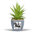 thumbnail image 1 of China Wei Jin Dynasties Horse Riding Pattern Fake Pineapple Flower Pot Vase Mini Decor, 1 of 3