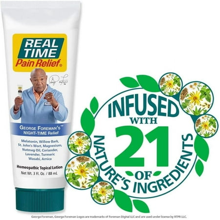 Real Time Pain Relief George Foreman's Night Time Formula, Topical Pain Relief, 3 oz Tube