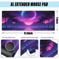 thumbnail image 2 of Large Gaming Mouse Pad for Desk,Cool Retrowave Landscape Desk Mat,Science Fiction Scene Desk Pad, Extended Big Computer Keyboard Mouse Pad with Non-Slip Base and Stitched Edge 31.5"x11.8", 2 of 6