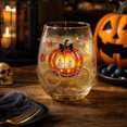 thumbnail image 2 of Halloween Stemless Wine Tumbler, Spooky Haunted House Ghost Black Cat Pumpkin Carriage Glass Cup, Indoor Outdoor Halloween Decorations, Clear Cocktail Drinkware for Party Table Decor Holiday Gift, 2 of 8