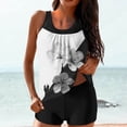 thumbnail image 4 of Bikinis Ensembles pour Femmes, Mode Dames Multicolore Rétro Imprimé Fleur Feuille Maillot de Bain Deux Pièces, 4 of 6