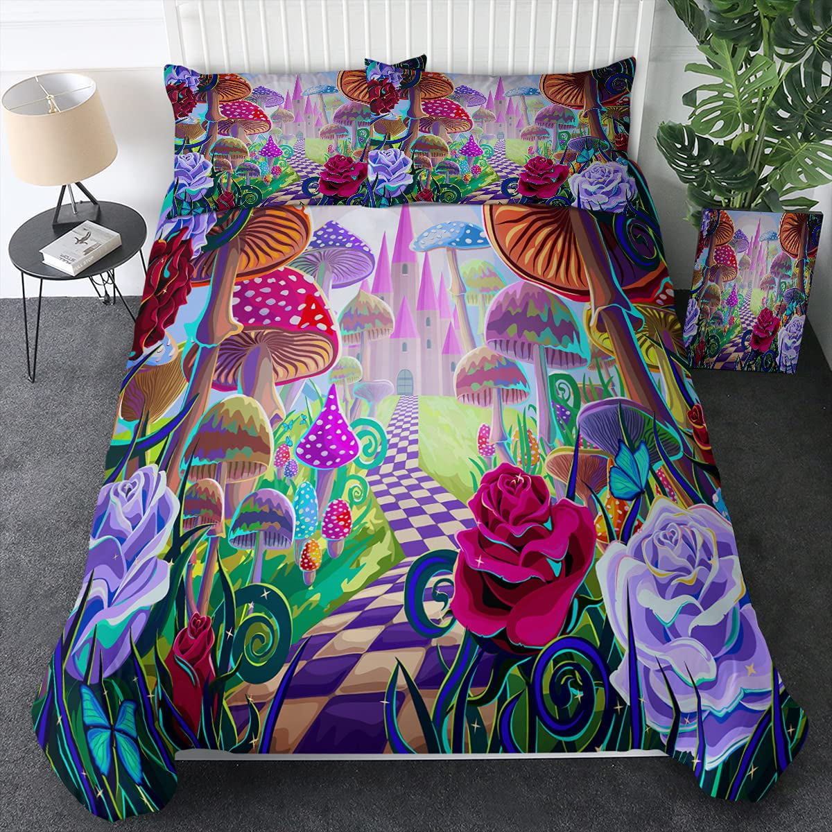 Trippy Hippy Mushroom Bedding 3d, Can You Put A Quilt Inside Duvet Covers