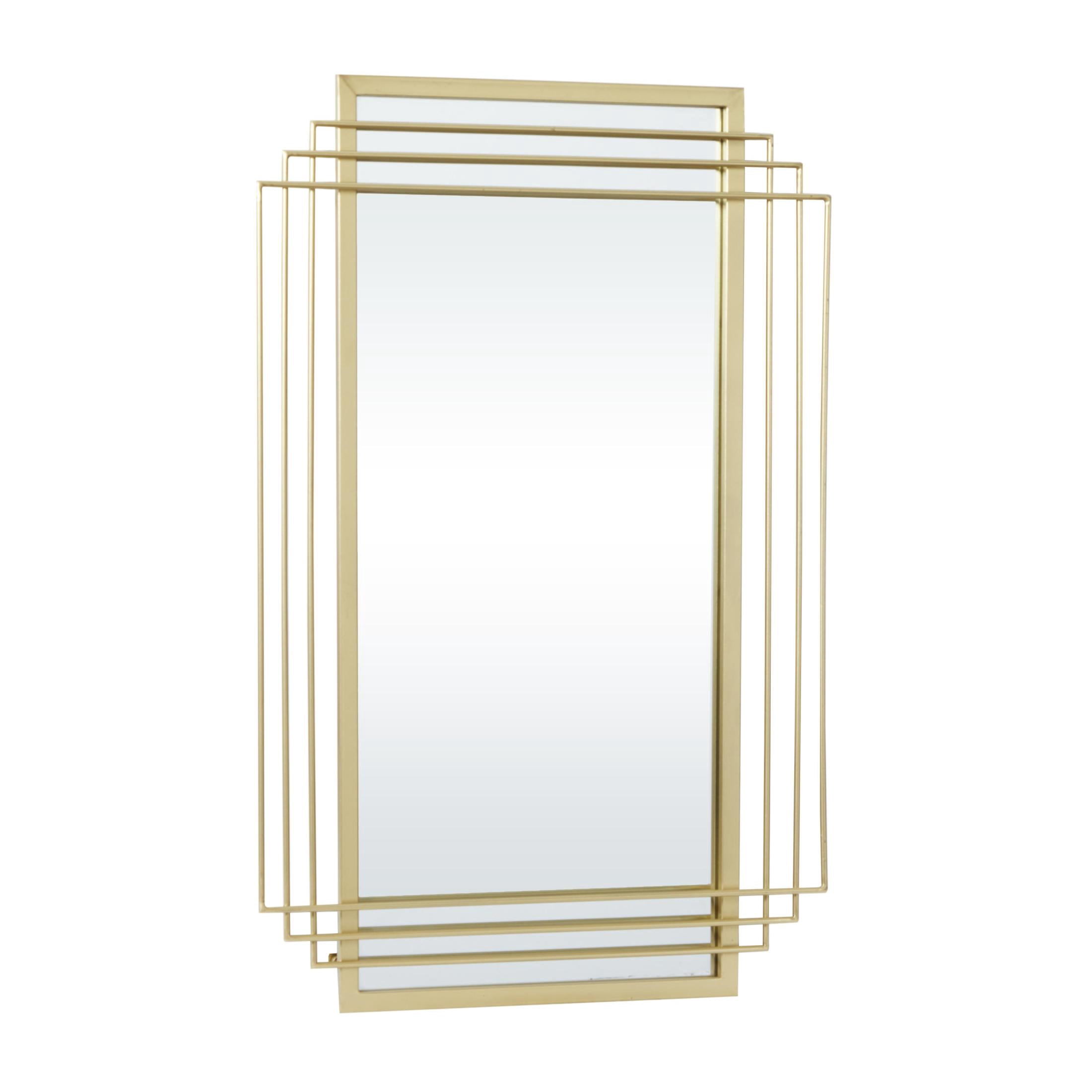 CosmoLiving by Cosmopolitan 24" x 36" Gold Geometric Wall Mirror