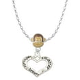 thumbnail image 1 of Delight Jewelry Heart with 3 AB Crystals - Stronger Braver Smarter Mia Monkey Charm Necklace, 1 of 4