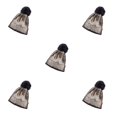 thumbnail image 2 of Jumpingount Invierno Metálico Bling Gorros de punto Gorros térmicos Pompom Ball Skullies Hairball Accesorios de esquí Regalos dorados Oro 5piezas, 2 of 6