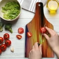 thumbnail image 3 of Nature Cutting Board, Dramatic Sunset Sky Clouds on Lake Horizon Twilight Creamy Scene Art, Tempered Glass Cutting and Serving Board, Wine Bottle Shape, Red Vermilion Marigold, by Ambesonne, 3 of 5
