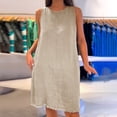 thumbnail image 1 of mfyjkho Vestidos de verano para mujer, Falda de cintura alta con cinturón plisado de color liso para mujer Vestidos de fiesta para mujer xxl, 1 of 6
