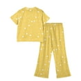 thumbnail image 3 of Abcomgle Girls Summer Outfits 7-8 Polka Dot Short Sleeve Shirts and Wide Leg Pants Set Cute Casual Girls Activewear Sets,11-12 Years, 3 of 4