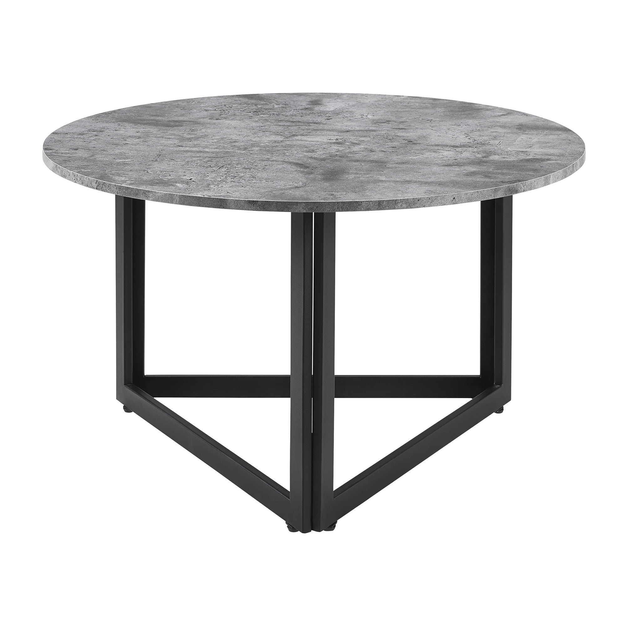Manor Park Modern Round Coffee Table, Dark Concrete