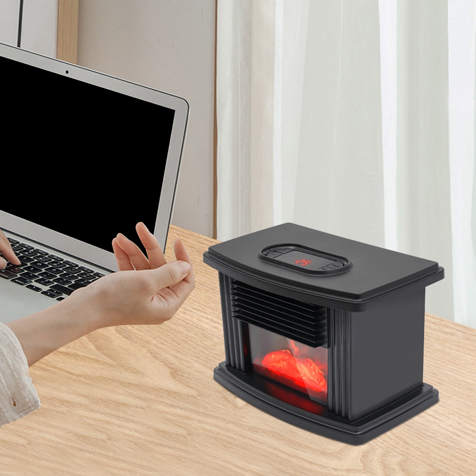 Electric Small Air Heater Fireplace Space Heating Log 3D Flame Stove Lightweight